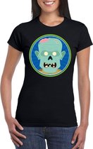 Halloween zombie t-shirt zwart dames S