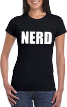 Nerd tekst t-shirt zwart dames L