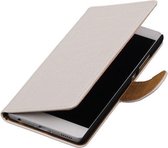 Wit Croco Apple iPhone 6 Plus Hoesjes Book/Wallet Case/Cover