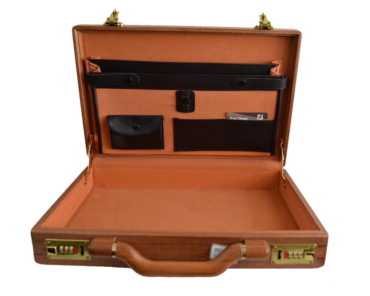 Houten attaché koffer case Camphor