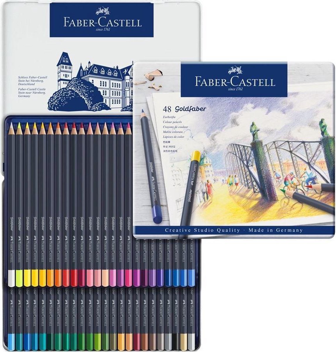Faber-Castell kleurpotloden – Goldfaber – blik 48 stuks – FC-114748