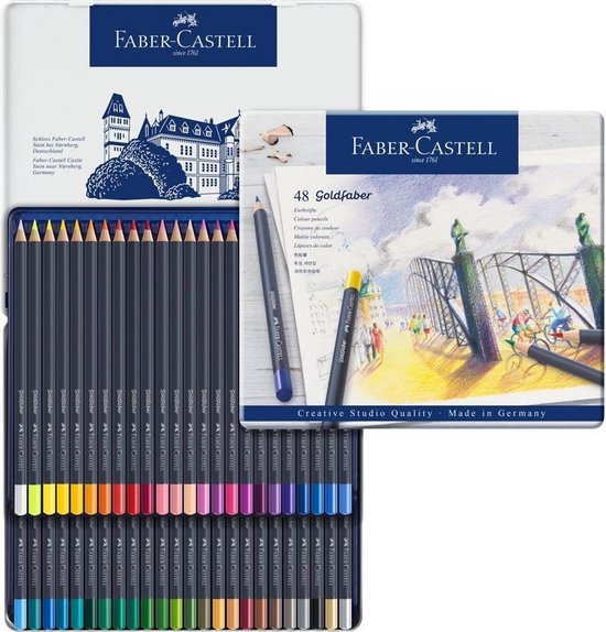Crayon de couleur Faber-Castell Goldfaber, 48 pièces
