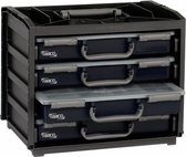 Raaco Handybox Silverline - Met 4 stuks Profi Service Case Sorteerdozen - Incl. inzetbakjes - 265 x 376 x 310 mm