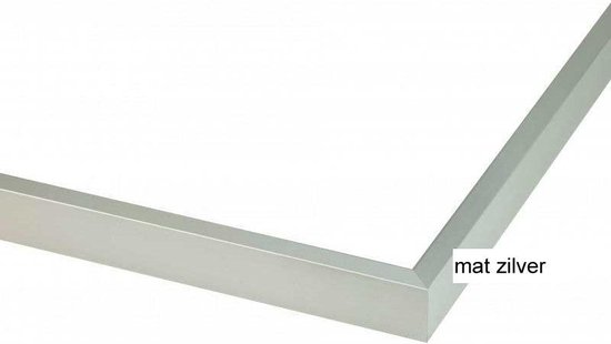 Cadre photo de Luxe en aluminium - Cadre photo - 50x50 cm - Glas transparent - Argent mat - 10 mm - Bord à facettes