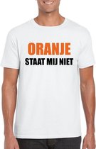 Oranje staat mij niet t-shirt wit heren L