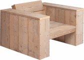 Steigerhouten loungestoelen - set van 2 stoelen - oud steigerhout - zonder kussens - zitdiepte 60 cm