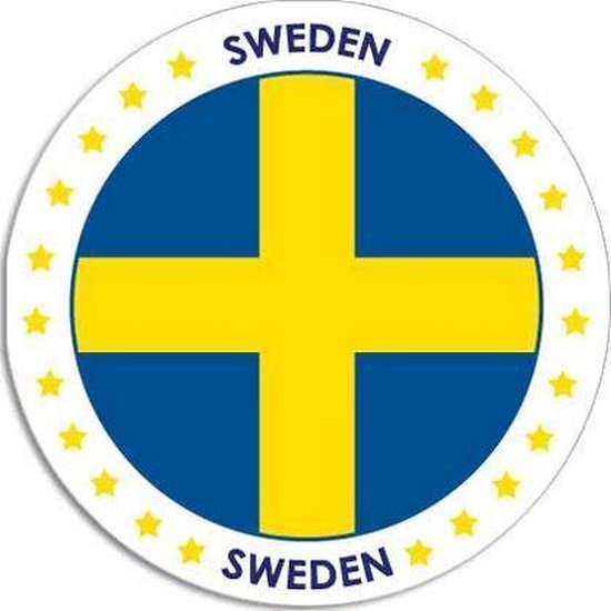 Zweden sticker rond 14,8 Zweedse vlag - decoratie... | bol.com