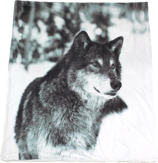 Het spijt me Doorweekt Dagelijks Wolf deken " plaid " woondeken thema dieren cadeaus | bol.com