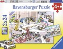 Ravensburger Rond het vliegtuig - Twee puzzels van 24 stukjes