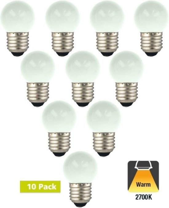10 Pack - Prikkabel lamp E27 1w Bol Lamp, 30 Lumen, Matte Kap, 2650K Flame  | bol.com