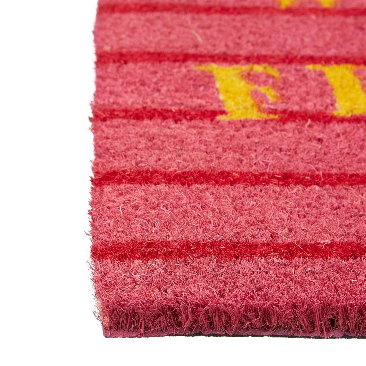 Relaxdays Deurmat Floraal 60x40 Cm - Kokos Mat, Antislip, Voor Binnen En Buiten, Blauw/natuur