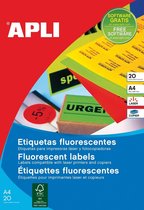 4x Apli fluo etiketten 210x297mm (bxh) oranje