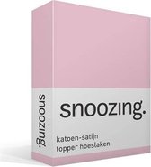 Snoozing - Katoen-satijn - Topper - Hoeslaken - Eenpersoons - 90x210 cm - Roze