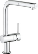 GROHE Minta Touch Keukenkraan - Hoge draaibare L-uitloop - Met uittrekbare handdouche - Met touch-bediening - Chroom