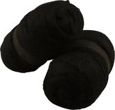 Gekaarde wol, zwart, 2x100 gr