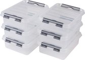 Sunware Q-line Opbergbox 1L - Set van 6 - Transparant/metallic