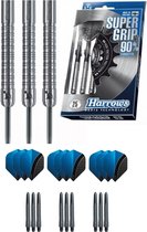 Harrows - Supergrip 90% Tungsten met 9 - dartshafts - en 9 - dartflights - 24 gram - dartpijlen