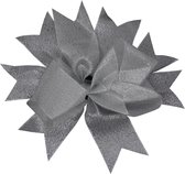 Jessidress Speciale Grote Haarelastiek met Haarstrik van 18 cm Elastieken - Zilver
