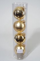 4 kerstballen licht goud glans 100 mm