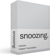 Snoozing - Katoen - Topper - Hoeslaken - Eenpersoons - 80x220 cm - Grijs