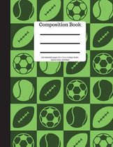 Composition Book 200 Sheet/400 Pages 8.5 X 11 In.-College Ruled Sports Green
