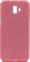 Samsung Galaxy J6 Plus Hoesje - Glitter Back Cover - Roze