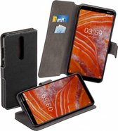 MP case Zwart book case style voor Nokia 3.1+Plus wallet case hoesje