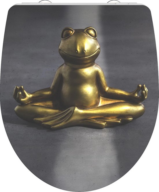 Foto: Sch tte wc bril 82581 relaxing frog high gloss duroplast soft close afklikbaar rvs scharnieren decor 1 zijdige print