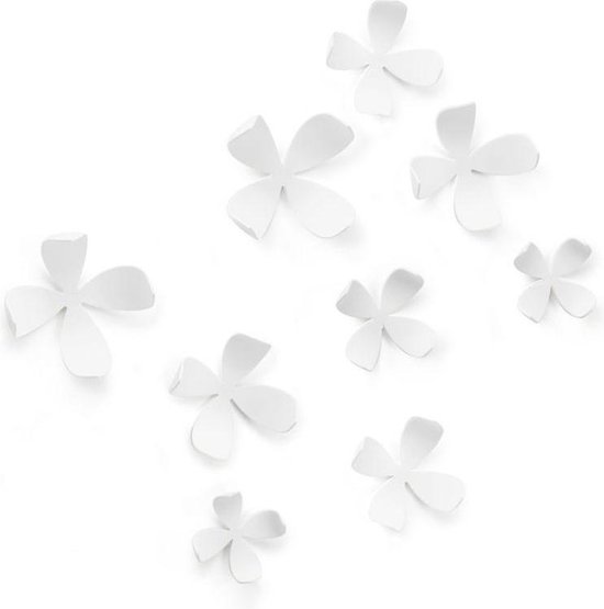 St hoofdpijn evenwicht Umbra wandecoratie bloemen Wallflower wit - Uitvoering - Set van 10 stuks |  bol.com