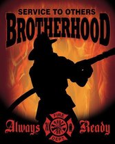 Firemen - Brotherhood - Retro wandbord - Brandweer - Amerika USA - metaal.