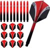 Afbeelding van het spelletje ABC Dart Flights en Darts Shafts Medium - Tribal rood - 3 sets