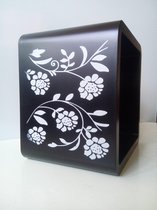 Wandrek Retro Cube Zwart met Bloemenmotief