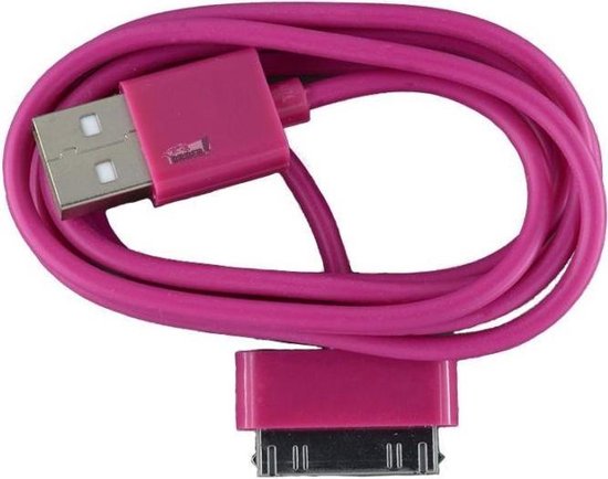 Verdraaiing Vast en zeker moordenaar 2 stuks - iPhone 4 USB oplaad kabel paars | 3 METER kabeltje voor iPhone...  | bol.com