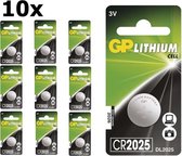 10 Stuks - GP CR2025 3v lithium knoopcel batterij