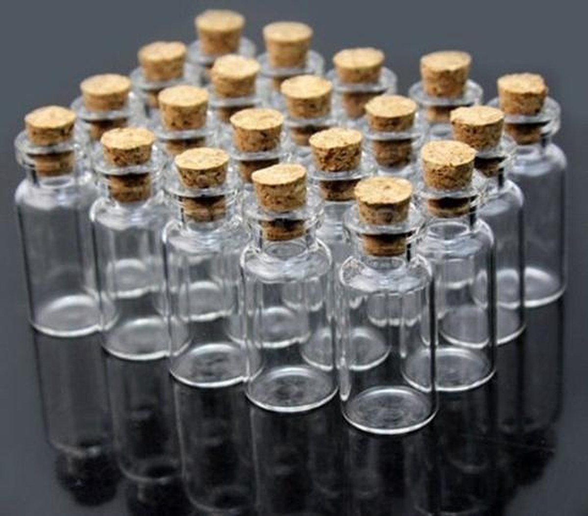 ForDig Glazen Mini Flesjes 0,5 ml Met Kurk - Set van 50 Stuks | bol.com