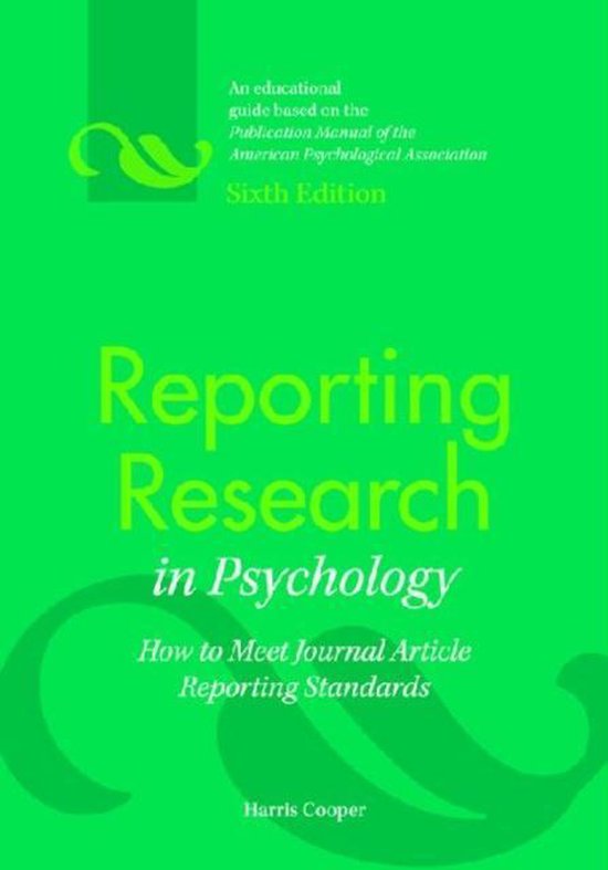 reporting research results in psychology