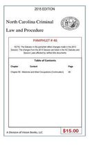 North Carolina Criminal Law and Procedure-Pamphlet 46