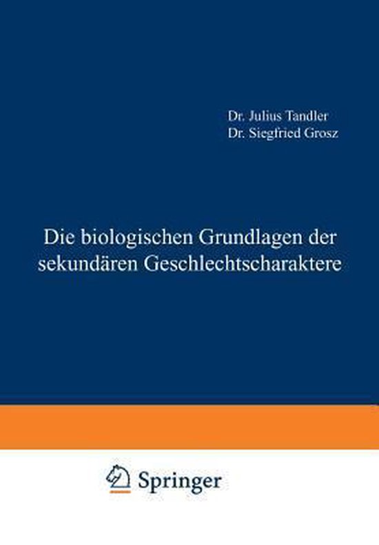 Die biologischen Grundlagen der sekundären Geschlechtschara ... - cover