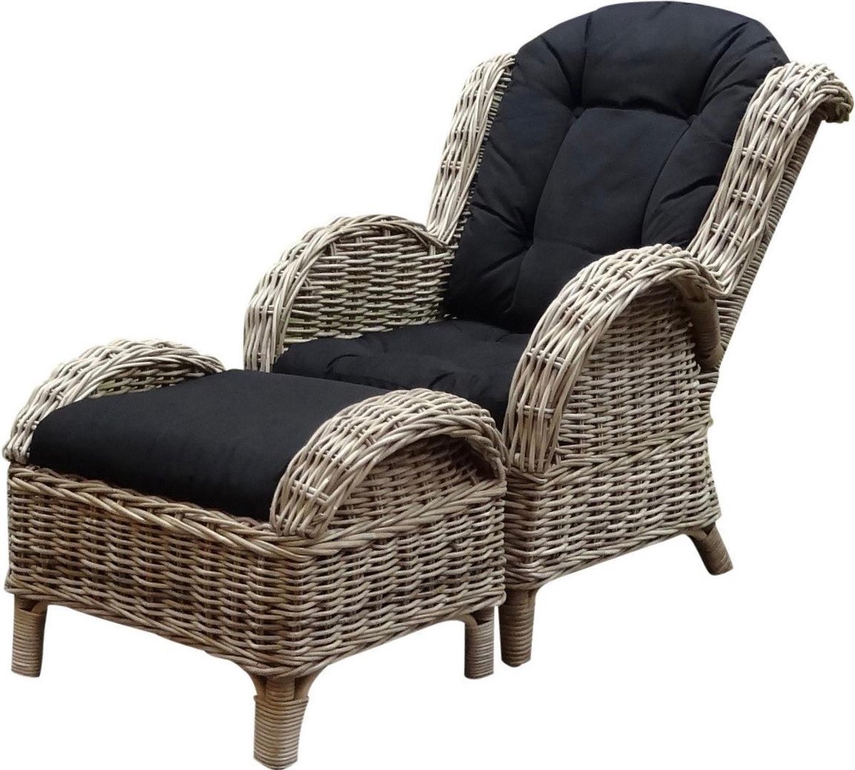 Naturel lounge balkonset naturel rotan 2-delig