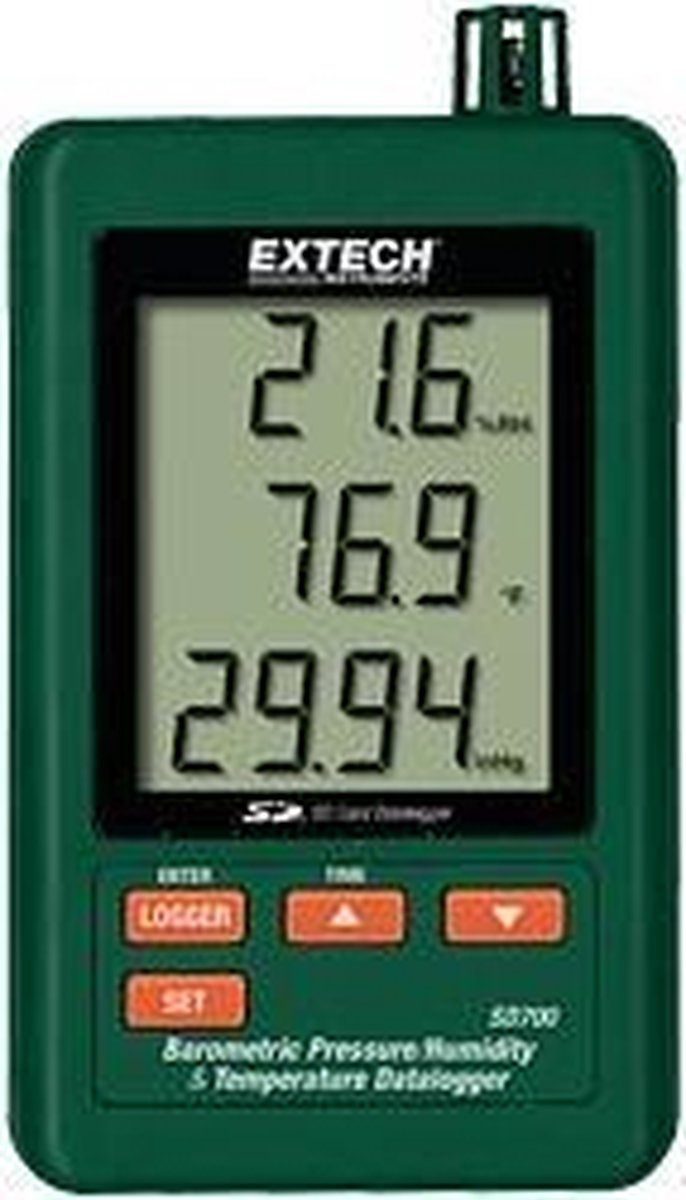 Extech SD700 - multi datalogger - temperatuur - 0 tot +50 °C - luchtdruk - 10 tot 1100 hPa - vochtigheid - 10 tot 90 % Hrel