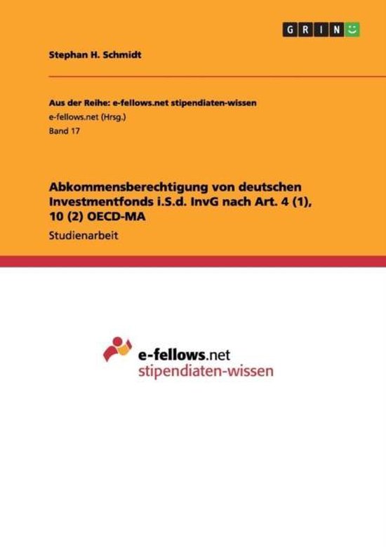 Abkommensberechtigung Von Deutschen Investmentfonds I.S.D. I ... - cover