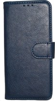 Samsung Galaxy A6 Plus Hoesje - Luxe Kunstlederen Portemonnee Book Case - Donker Blauw