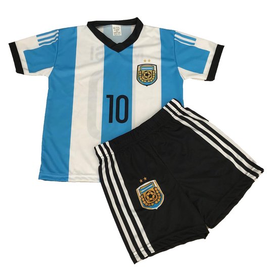 Argentinie - Messi 10 - Set Shirt \u0026 Broek - Size 12 jaar - Blauw/Wit |  bol.com