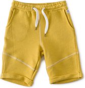 Little Label - baby sweat shorts jongens - warm yellow - maat: 92 - bio-katoen