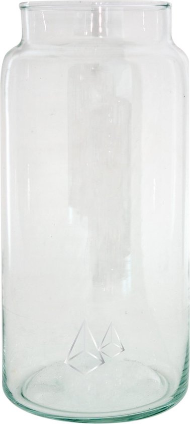 TAK Design Vaas Diamonds L - Handgemaakt - Glas - Ø10 x 18 cm - Zilver