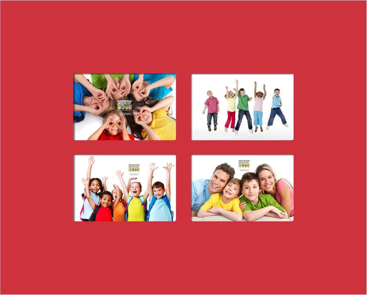 Deknudt Frames fotolijst S67CK4 P4B - rood - voor 4 foto's 10x15 cm