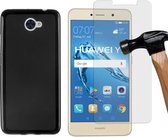 MP Case screenprotector PLUS Gratis Dark back cover voor Huawei Y7