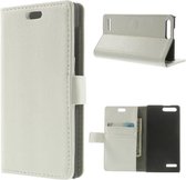 Litchi wallet hoesje Huawei Ascend P8 Lite wit