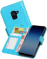 Galaxy A8 2018 Portemonnee hoesje booktype wallet case Turquoise