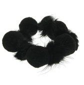 Pompom en fluffy armband met bont